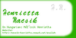 henrietta macsik business card